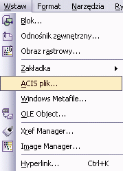 ZwCAD bryły ACIS wczytywanie