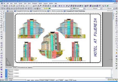 ZwCAD - program cad - projekt w dwg hotel