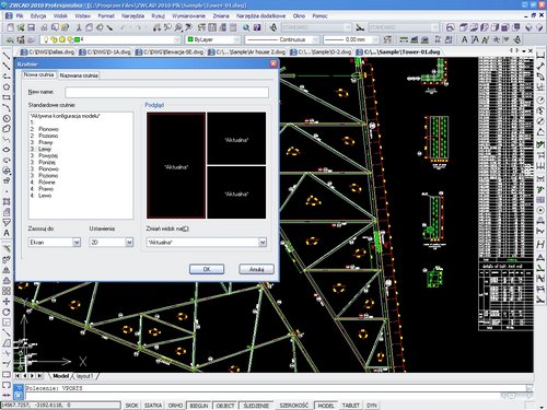 Cad rysunek - rzutnie w ZwCAD