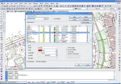 ZwCAD program cad warstwy