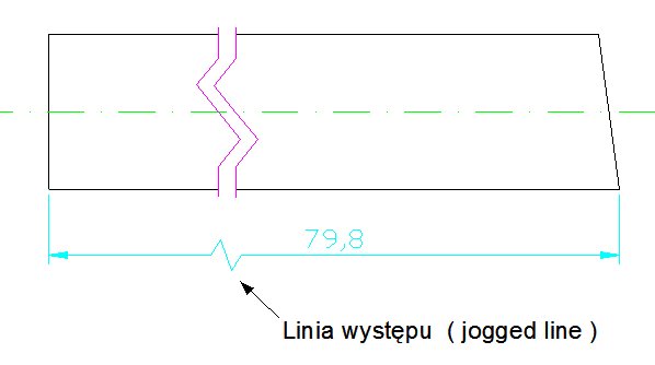 ZwCAD Linie występu komenda: DIMJOGLINE