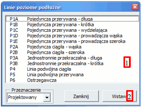 Linie poziome podłużne