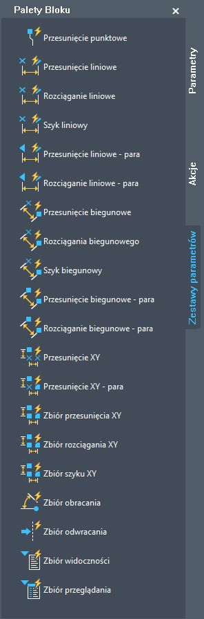 ZWCAD 2019 zestawy parametrow bloku dynamicznego