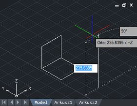 Z-tracking i tryb orto w ZWCAD 2019