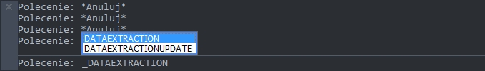 Polecenie DATAEXTRACTION w ZWCAD 2020