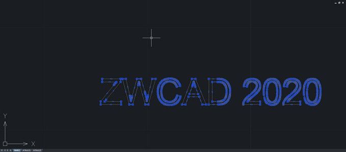 Udoskonalona komenda TXTEXP - Bardzo dokładna konwersja tekstu Napis ZWCAD 2020 po przekształceniu udoskonaloną komendą TXTEXP - Bardzo dokładna konwersja tekstu