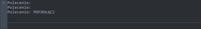Linia komend z poleceniem PDFDOŁĄCZ w ZWCAD 2020