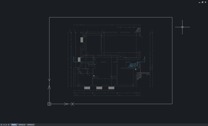 Wstawiony podkład Plan.pdf widoczny na ekranie w zakładce Model