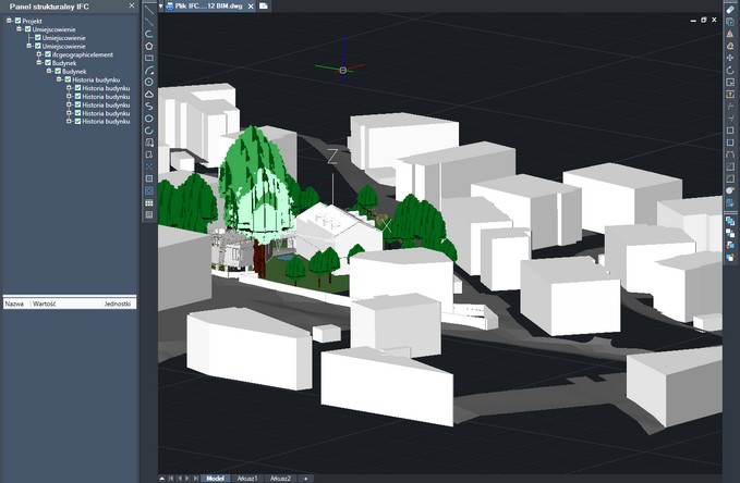 IFC BIM wczytany plik